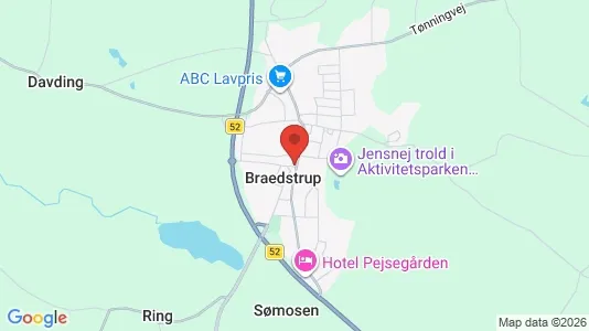 Lejligheder til salg i Brædstrup - kort over placeringen