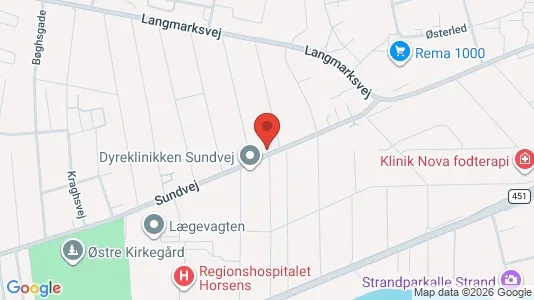 Lejligheder til salg i Horsens - kort over placeringen