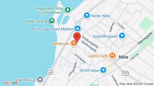 Lejligheder til salg i Nibe - kort over placeringen