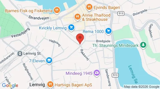 Lejligheder til salg i Lemvig - kort over placeringen