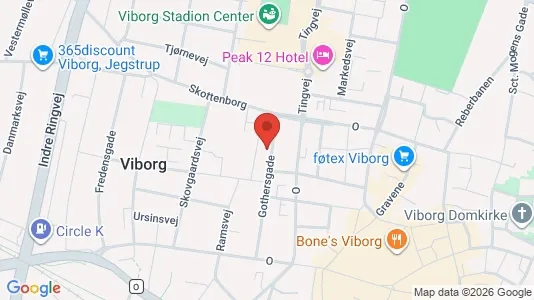 Lejligheder til salg i Viborg - kort over placeringen