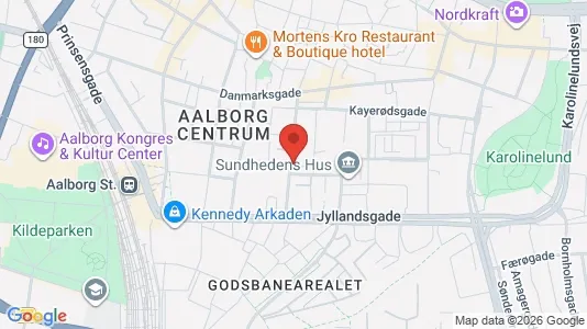 Lejligheder til salg i Aalborg Centrum - kort over placeringen