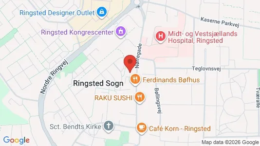 Lejligheder til salg i Ringsted - kort over placeringen