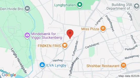 Lejligheder til salg i Kongens Lyngby - kort over placeringen