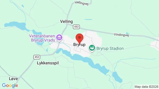 Lejligheder til salg i Bryrup - kort over placeringen