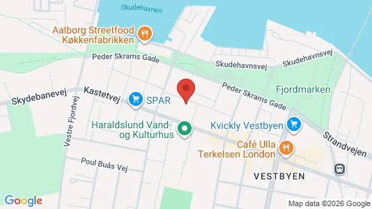 Lejligheder til salg i Aalborg Centrum - kort over placeringen