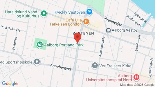 Lejligheder til salg i Aalborg Centrum - kort over placeringen