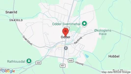 Lejligheder til salg i Odder - kort over placeringen