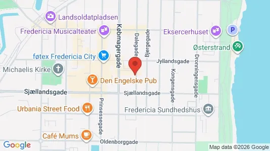 Lejligheder til salg i Fredericia - kort over placeringen