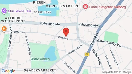 Lejligheder til salg i Aalborg Centrum - kort over placeringen