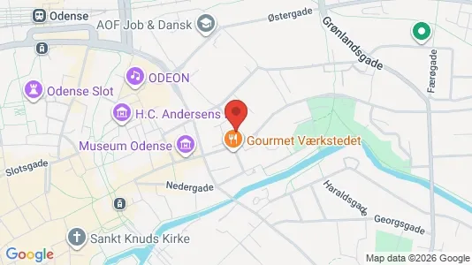 Lejligheder til salg i Odense C - kort over placeringen