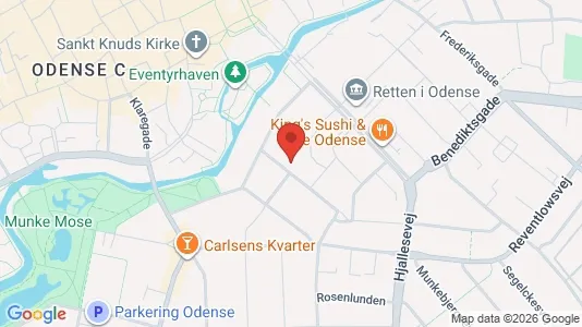 Lejligheder til salg i Odense C - kort over placeringen