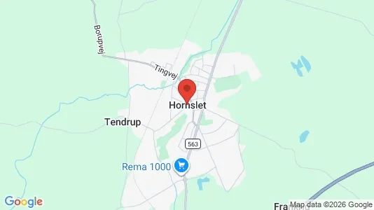 Lejligheder til salg i Hornslet - kort over placeringen
