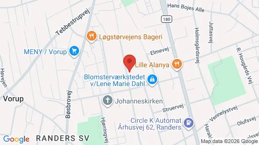 Lejligheder til salg i Randers SV - kort over placeringen