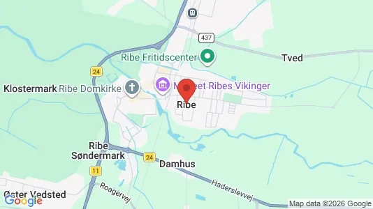 Lejligheder til salg i Ribe - kort over placeringen