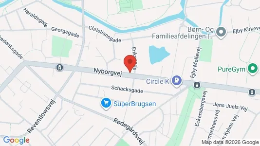 Lejligheder til salg i Odense C - kort over placeringen