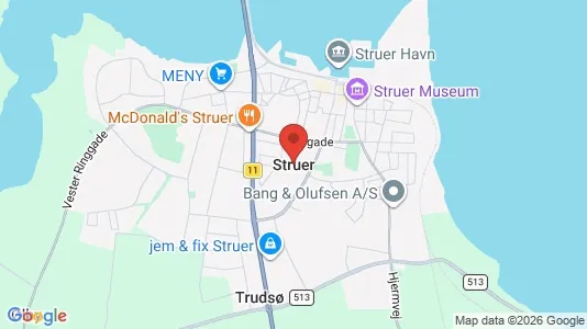 Lejligheder til salg i Struer - kort over placeringen