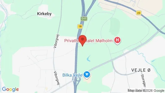 Lejligheder til salg i Vejle Centrum - kort over placeringen