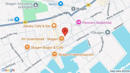 Lejligheder til salg i Skagen - kort over placeringen