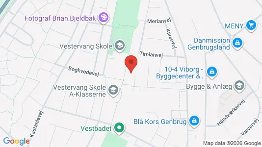 Lejligheder til salg i Viborg - kort over placeringen