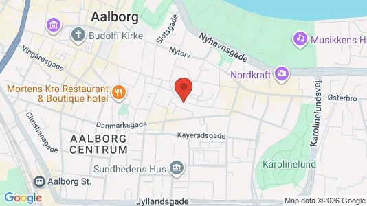 Lejligheder til salg i Aalborg Centrum - kort over placeringen