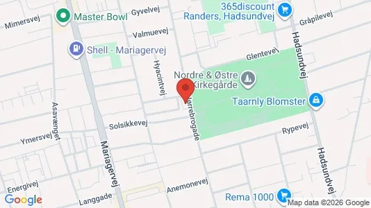 Lejligheder til salg i Randers NØ - kort over placeringen