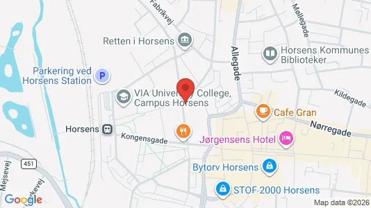Lejligheder til salg i Horsens - kort over placeringen