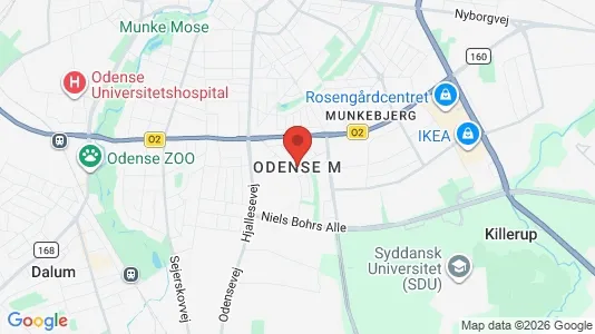 Lejligheder til salg i Odense M - kort over placeringen