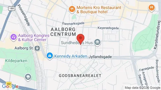 Lejligheder til salg i Aalborg Centrum - kort over placeringen