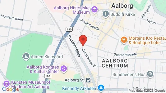Lejligheder til salg i Aalborg Centrum - kort over placeringen