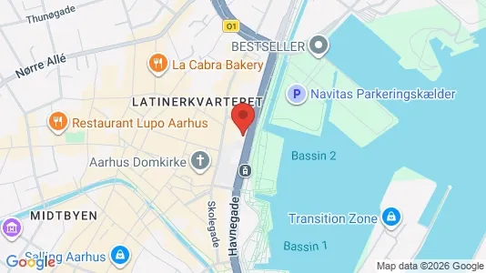 Lejligheder til salg i Århus C - kort over placeringen