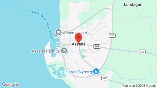 Lejligheder til salg i Assens - kort over placeringen