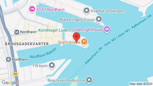 Lejligheder til salg i Nordhavn - kort over placeringen
