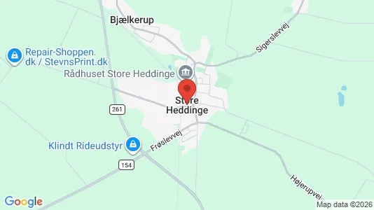 Lejligheder til salg i Store Heddinge - kort over placeringen