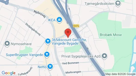Lejligheder til salg i Gentofte - kort over placeringen