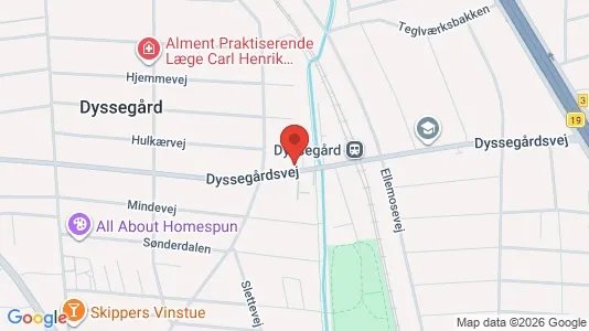 Lejligheder til salg i Dyssegård - kort over placeringen