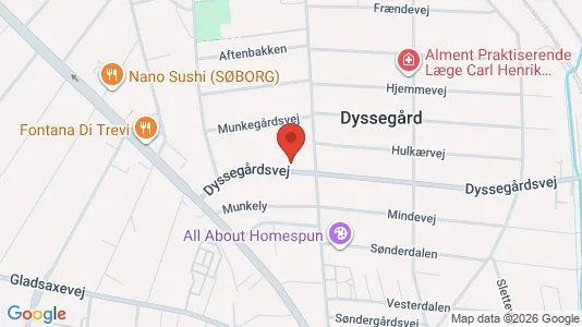 Lejligheder til salg i Dyssegård - kort over placeringen