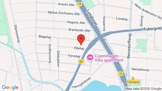Lejligheder til salg i Hellerup - kort over placeringen