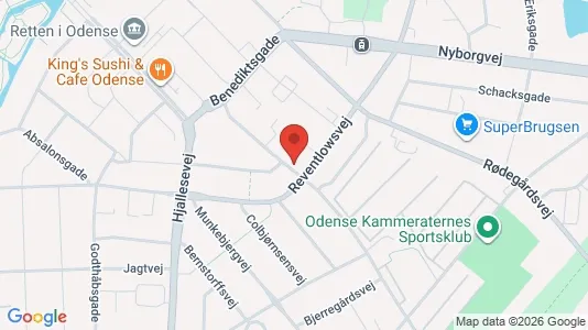 Lejligheder til salg i Odense C - kort over placeringen