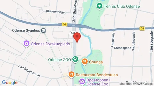 Lejligheder til salg i Odense C - kort over placeringen