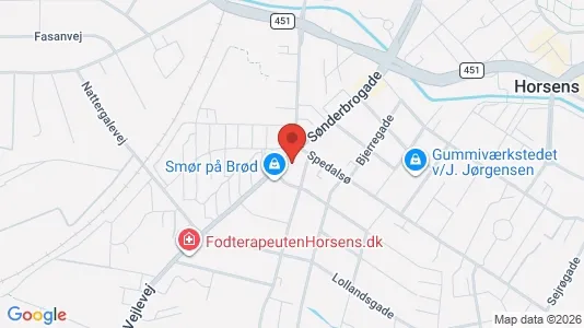 Lejligheder til salg i Horsens - kort over placeringen