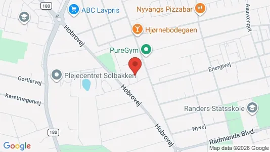 Lejligheder til salg i Randers NV - kort over placeringen