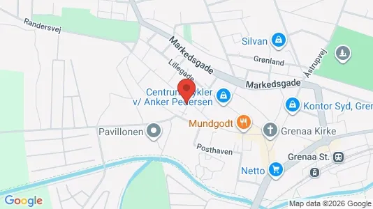 Lejligheder til salg i Grenaa - kort over placeringen