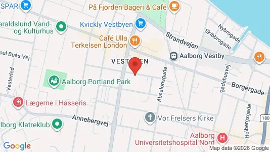 Lejligheder til salg i Aalborg Centrum - kort over placeringen