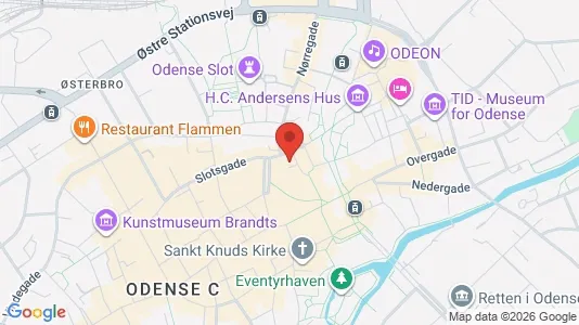 Lejligheder til salg i Odense C - kort over placeringen