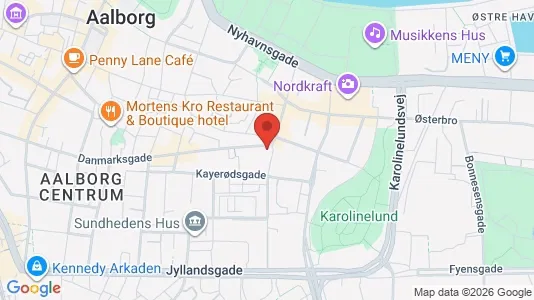 Lejligheder til salg i Aalborg Centrum - kort over placeringen