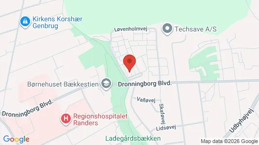Lejligheder til salg i Randers NØ - kort over placeringen
