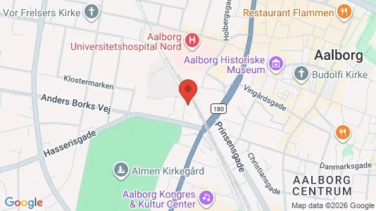 Lejligheder til salg i Aalborg Centrum - kort over placeringen