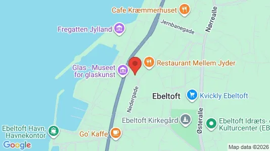 Lejligheder til salg i Ebeltoft - kort over placeringen