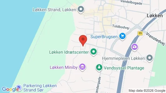 Lejligheder til salg i Løkken - kort over placeringen